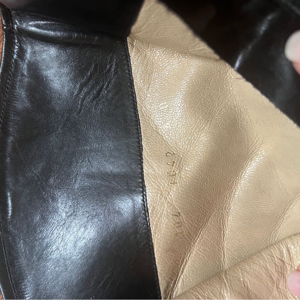 Vintage Gucci Women’s Black Leather Square Toe Heeled Boots 8B - Picture 7 of 7